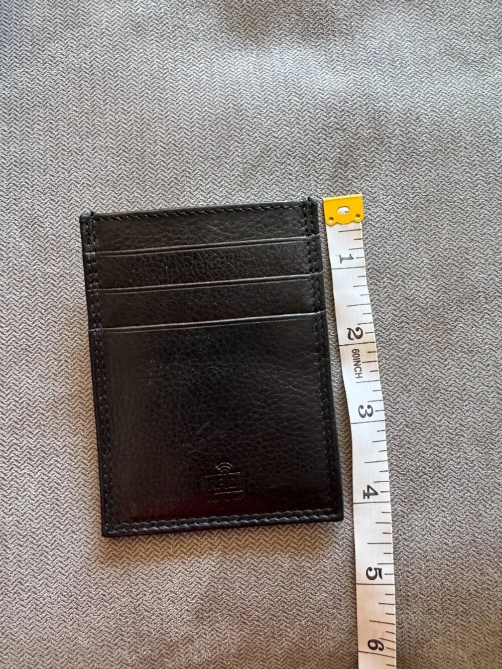Vera Pelle Black Leather Card Holder with Money Clip